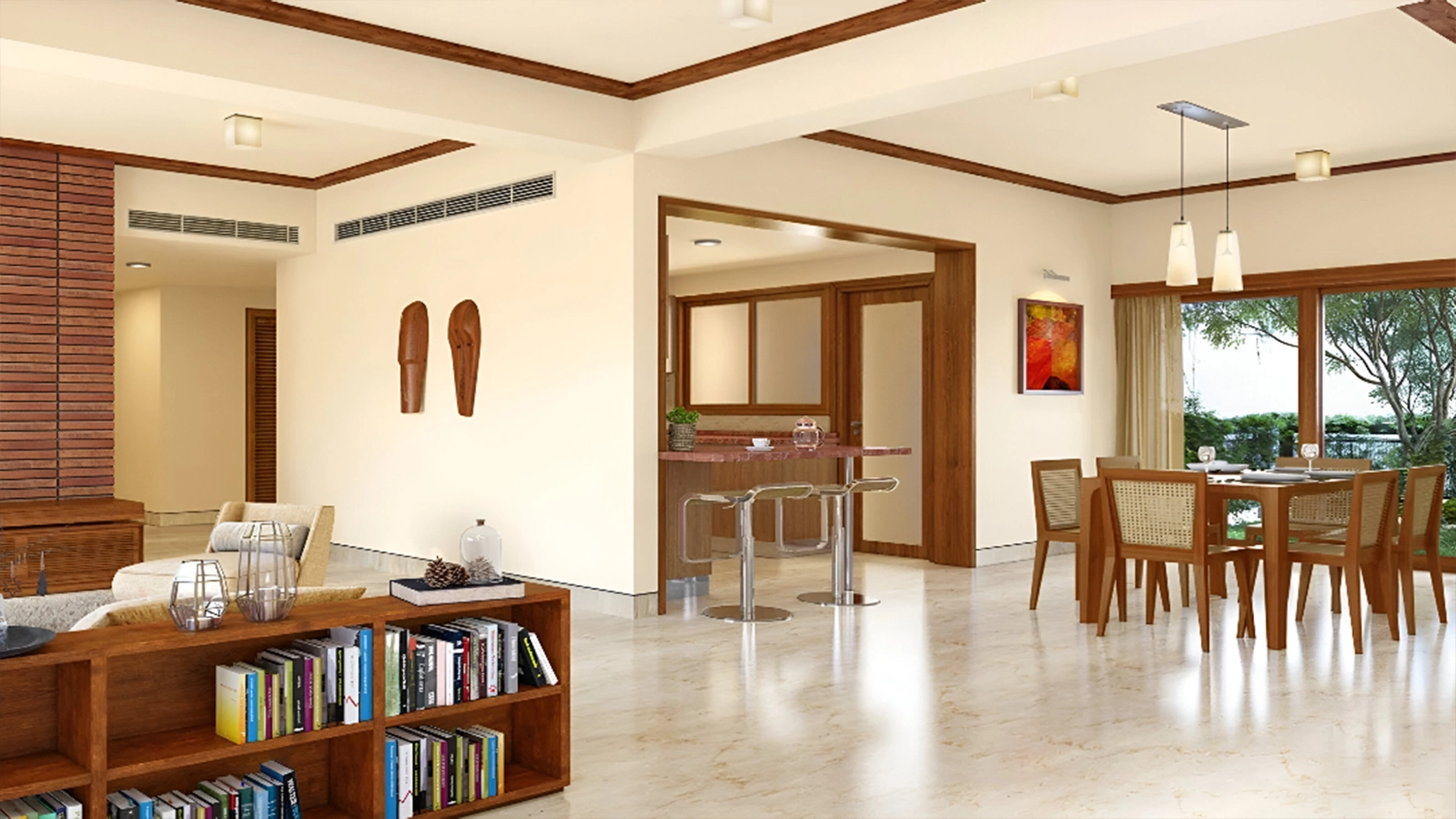Total Environment In That Quiet Earth Apartments in Off Hennur Road Bangalore Family spaces opening out to the garden